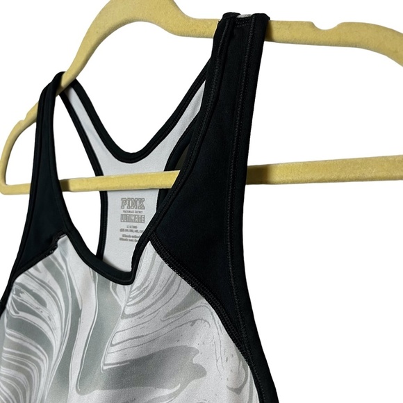 VICTORIA'S SECRET PINK Ultimate Gray Black Racerback Wireless Sports Bra Gym  L - Picture 9 of 16